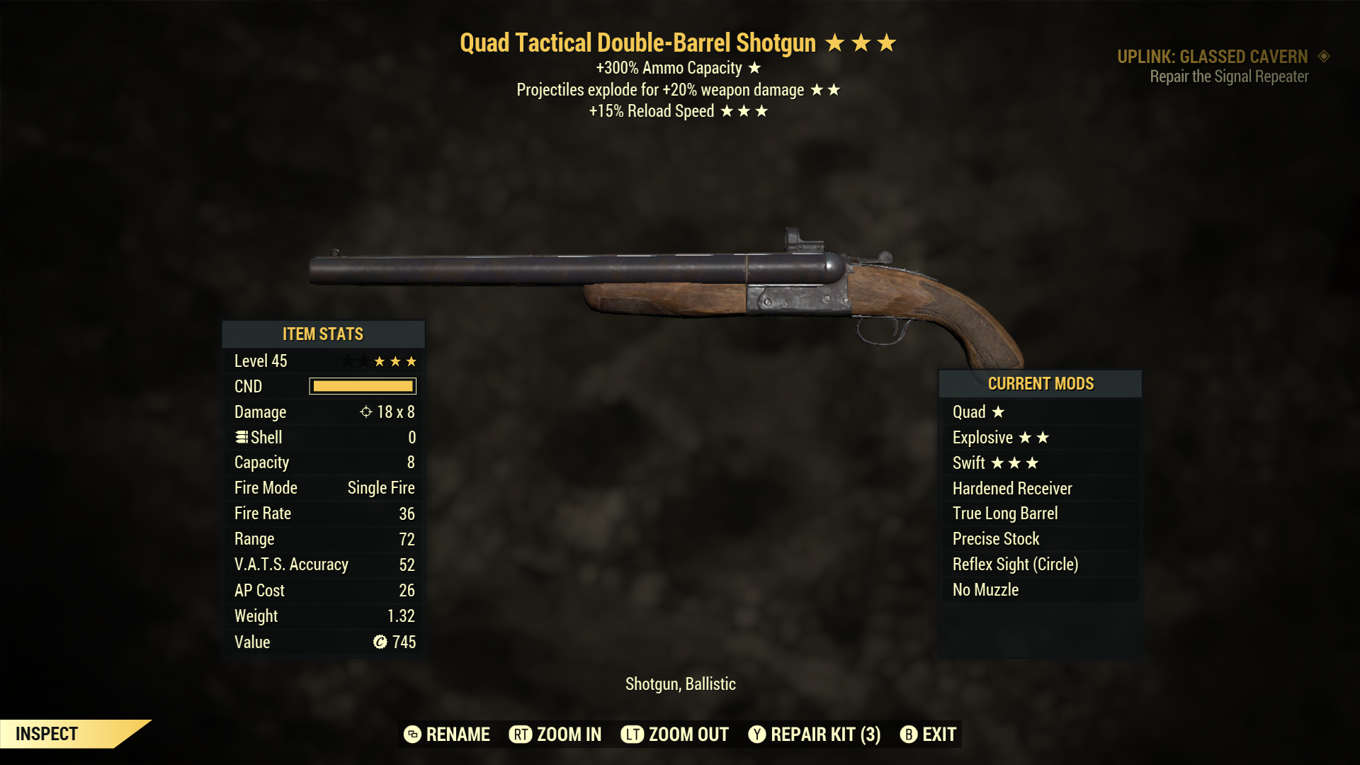 Quad【Explosive + Swift】Double-Barrel Shotgun